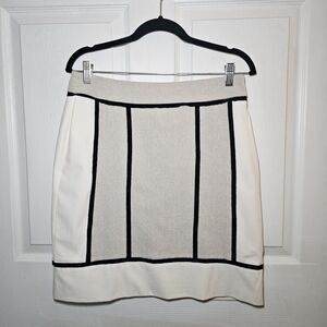 Women's Ann Taylor Black And White Pencil Knee-length Skirt 8